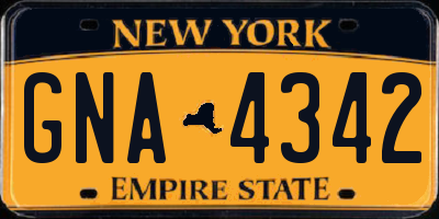 NY license plate GNA4342