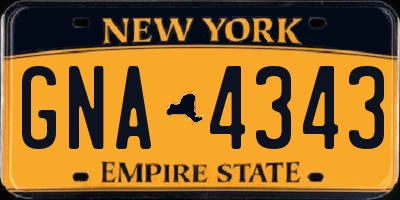 NY license plate GNA4343