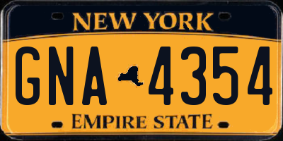 NY license plate GNA4354