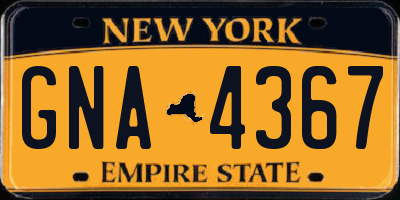 NY license plate GNA4367