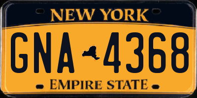 NY license plate GNA4368