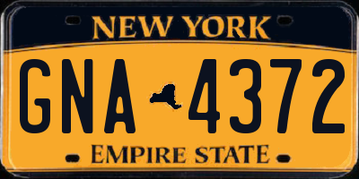 NY license plate GNA4372