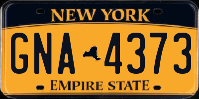 NY license plate GNA4373