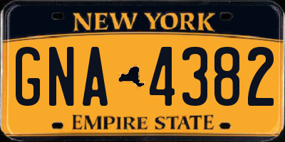 NY license plate GNA4382