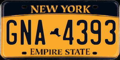 NY license plate GNA4393