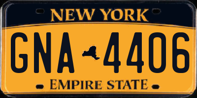 NY license plate GNA4406