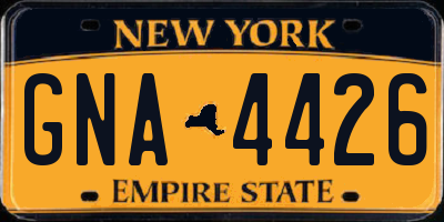 NY license plate GNA4426
