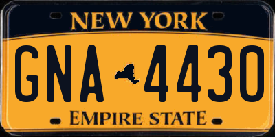 NY license plate GNA4430