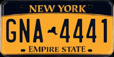 NY license plate GNA4441