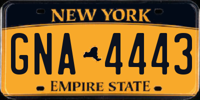 NY license plate GNA4443