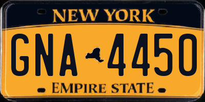 NY license plate GNA4450