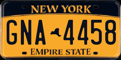 NY license plate GNA4458
