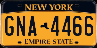 NY license plate GNA4466