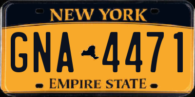 NY license plate GNA4471