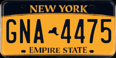NY license plate GNA4475