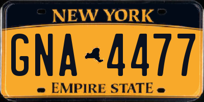 NY license plate GNA4477