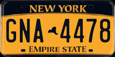 NY license plate GNA4478