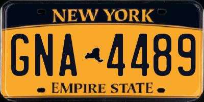 NY license plate GNA4489