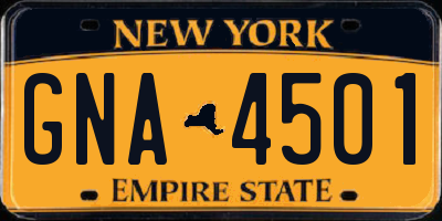 NY license plate GNA4501
