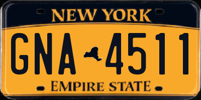 NY license plate GNA4511