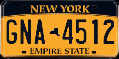 NY license plate GNA4512