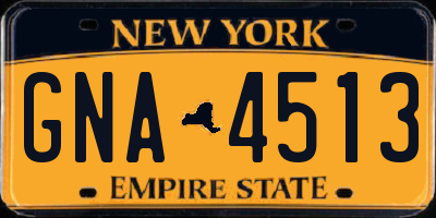 NY license plate GNA4513