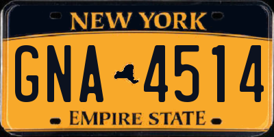 NY license plate GNA4514