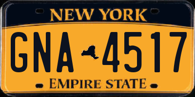 NY license plate GNA4517
