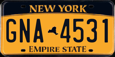 NY license plate GNA4531
