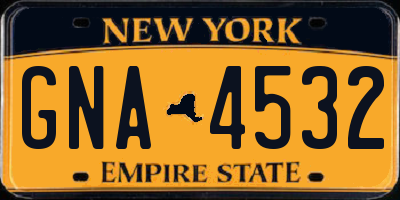 NY license plate GNA4532