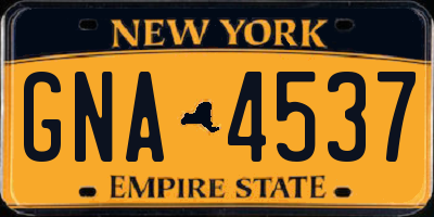 NY license plate GNA4537