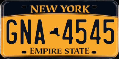 NY license plate GNA4545