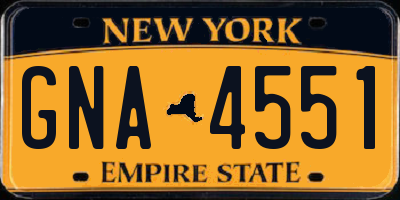 NY license plate GNA4551