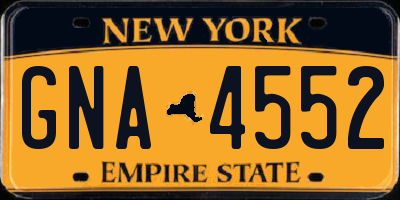 NY license plate GNA4552