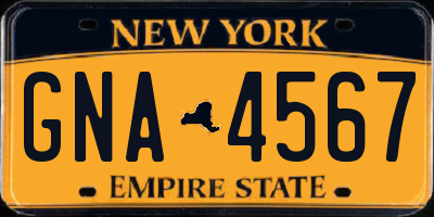 NY license plate GNA4567