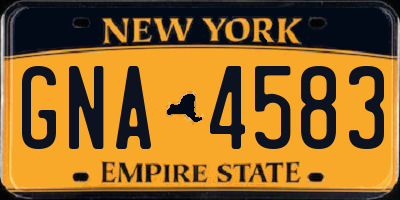 NY license plate GNA4583