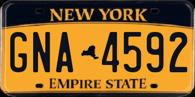 NY license plate GNA4592