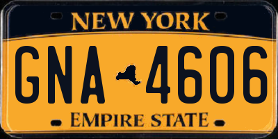 NY license plate GNA4606
