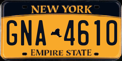 NY license plate GNA4610