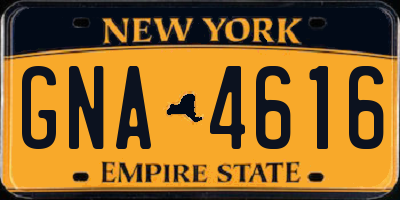 NY license plate GNA4616