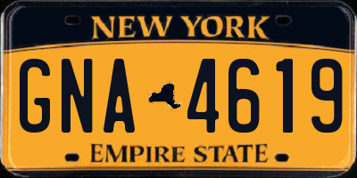 NY license plate GNA4619