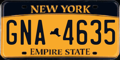 NY license plate GNA4635