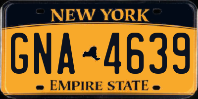 NY license plate GNA4639