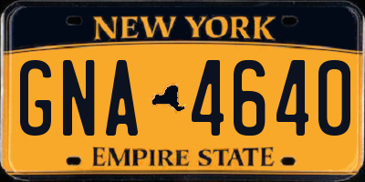 NY license plate GNA4640