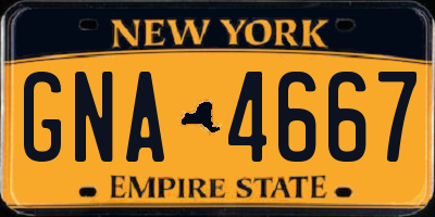 NY license plate GNA4667