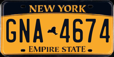 NY license plate GNA4674