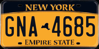 NY license plate GNA4685