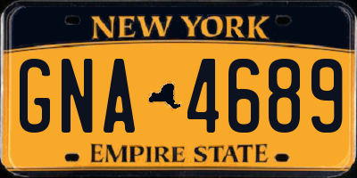 NY license plate GNA4689