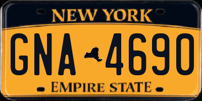 NY license plate GNA4690