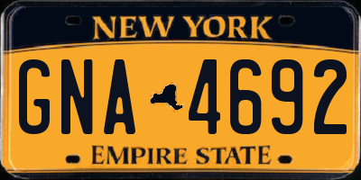 NY license plate GNA4692